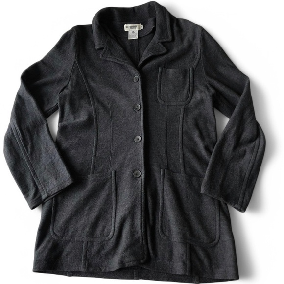 Vintage Holt Renfrew Classics Women’s Wool Grey Long Cardigan Preppy Prep Small - Picture 1 of 10